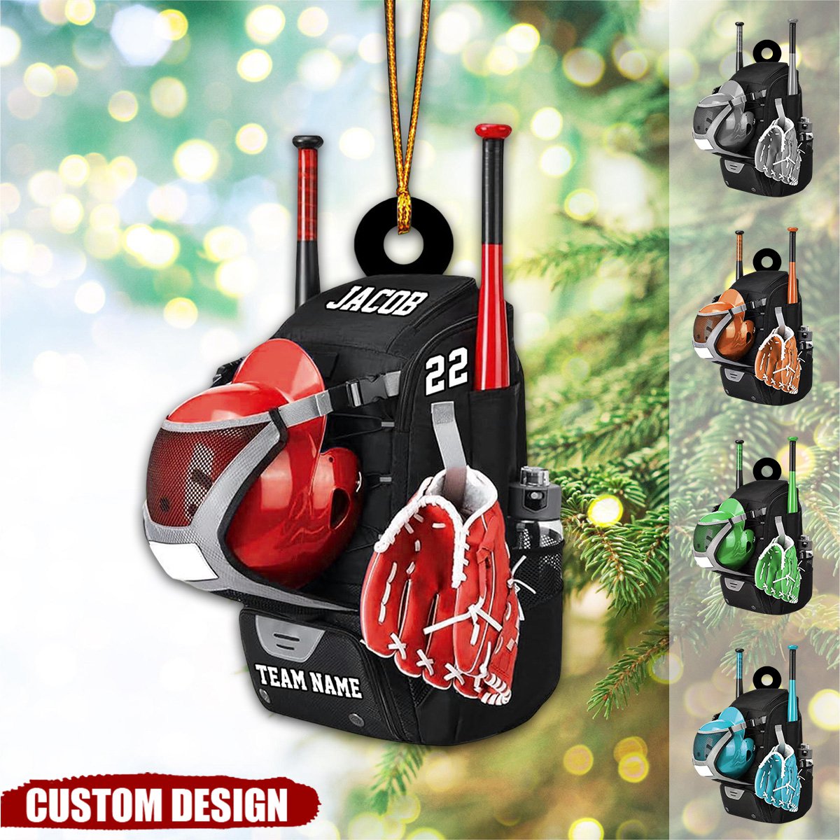 Personalized Baseball Bag with Helmet & Gloves Christmas Ornament, Gift For Baseball Lovers - 2024 New Release