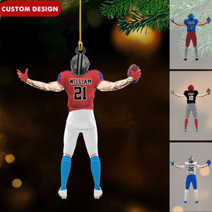 Personalized Football Player Christmas/Car Hanging Ornament - Gift For Football Lovers, 2024 New Release