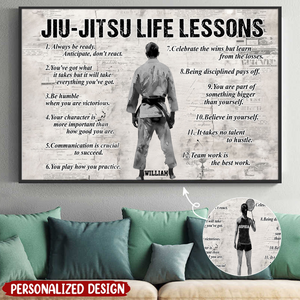 Personalized Jiu-Jitsu Life Lessons Poster - Gift For Jiu-Jitsu Lovers