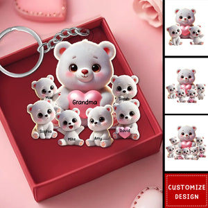 Personalized Grandma Bear Meaningful Keychain