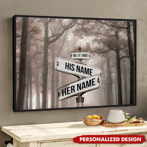 Street Sign Wall Art-Personalized Poster-Gift For Couple