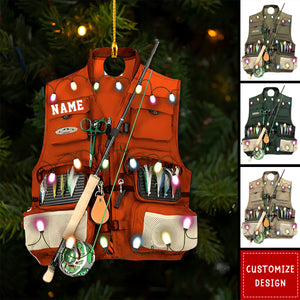 Personalized Fishing Vest Christmas Ornament, Gift For Fishing Lovers - 2024 New Release