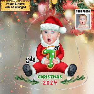 Personalized Custom Acrylic Ornament from Photo - Baby Onesie - My First Christmas