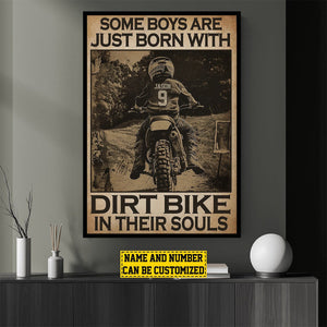 Some Boys Are Just Born With Dirt Bike In Their Souls-Personalized Poster-Gift For Kid Motocross Lovers