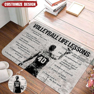 Personalized Volleyball Life Lessons Doormat - Gift For Volleyball Lovers