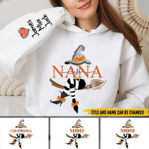 Personalized Grandma Life Witch With Grandkids Halloween Hoodie