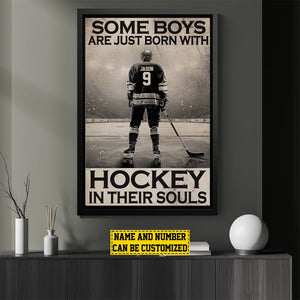 Some Boys Are Just Born With-Personalized Hockey Poster-Gift For Hockey Lovers, Hockey Boys