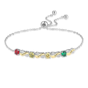 Infinity Bracelet with Birthstones Personalized Family Bracelet - Gift For Mom,Grandma