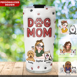 Lovely Dog Mom-Personalized Custom 3D Inflated Effect Tumble-Gift For Dog Lovers