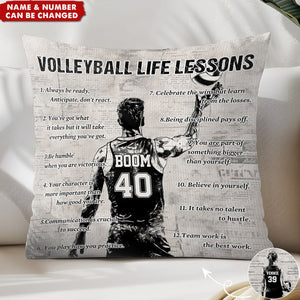 Personalized Volleyball Life Lessons Pillow-Gift For Volleyball Lovers