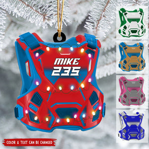 Personalized Motocross Guardian Vest Chest Protector Christmas Ornament, Gift For Motocross Rider - 2024 New Release