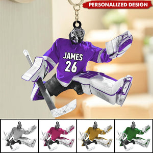 Personalized Hockey Player Keychain-Gift For Hockey Lovers - 2024 New Release