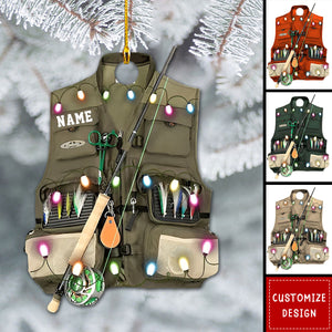 Personalized Fishing Vest Christmas Ornament, Gift For Fishing Lovers - 2024 New Release