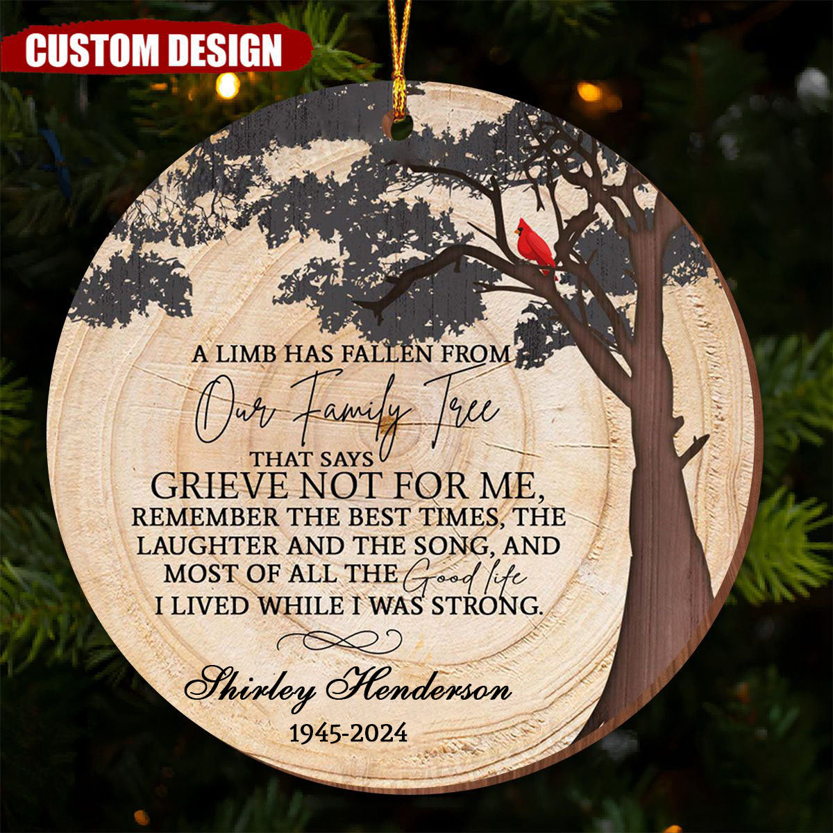 2024 New Release - A Limb Has Fallen Personalized Memorial Christmas Ornaments