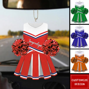 Personalized Cheerleading Pom pom Girl Car Ornaments