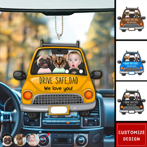 Drive Safe I Love You - Personalized Photo Car Ornament - Gift For Family