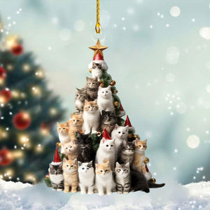 Cat Christmas Tree Ornament - Cat Lovers Gift