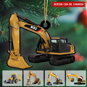 Personalized Excavator Heavy Equipmen Christmas Ornament - 2024 New Release