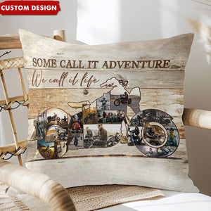 I Call It Life - Motorcycle Photo Collage Personalized Pillow