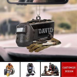 Personalized Welder Car Ornament