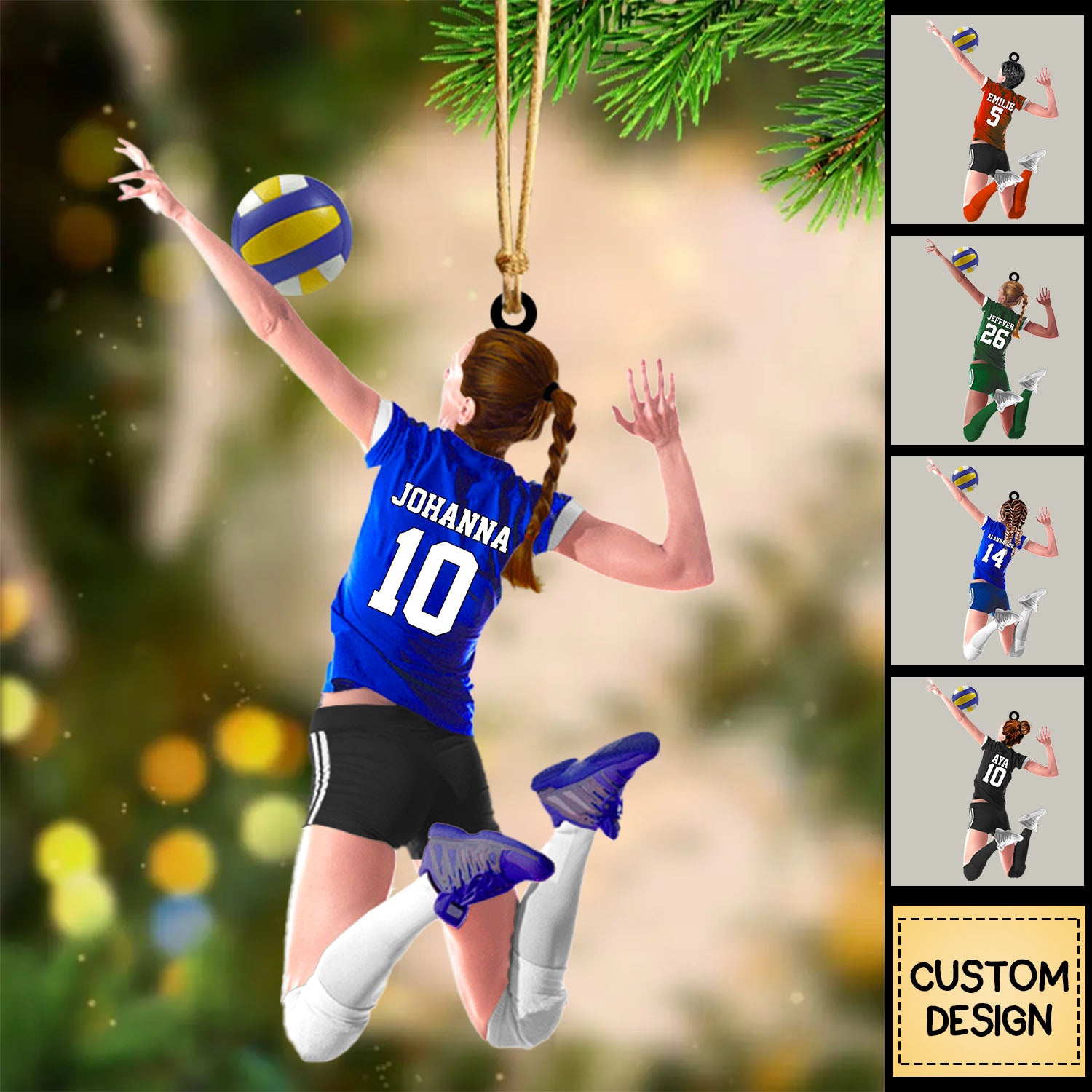 Custom Personalized Beach Volleyball Acrylic Ornament, Gift For Volleyball Players