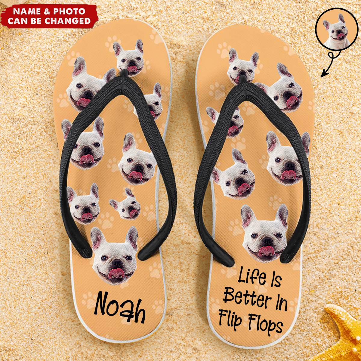 Life Is Better In Flip Flops Custom Photo - Personalized Photo Flip Flops