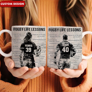 Personalized Rugby Life Lessons Mug - Great Gift For Rugby Lovers