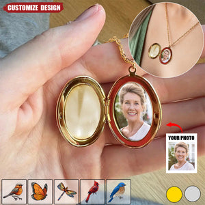 Custom Photo Memorial In Loving Memory Forever In My Heart - Personalized Locket Necklace