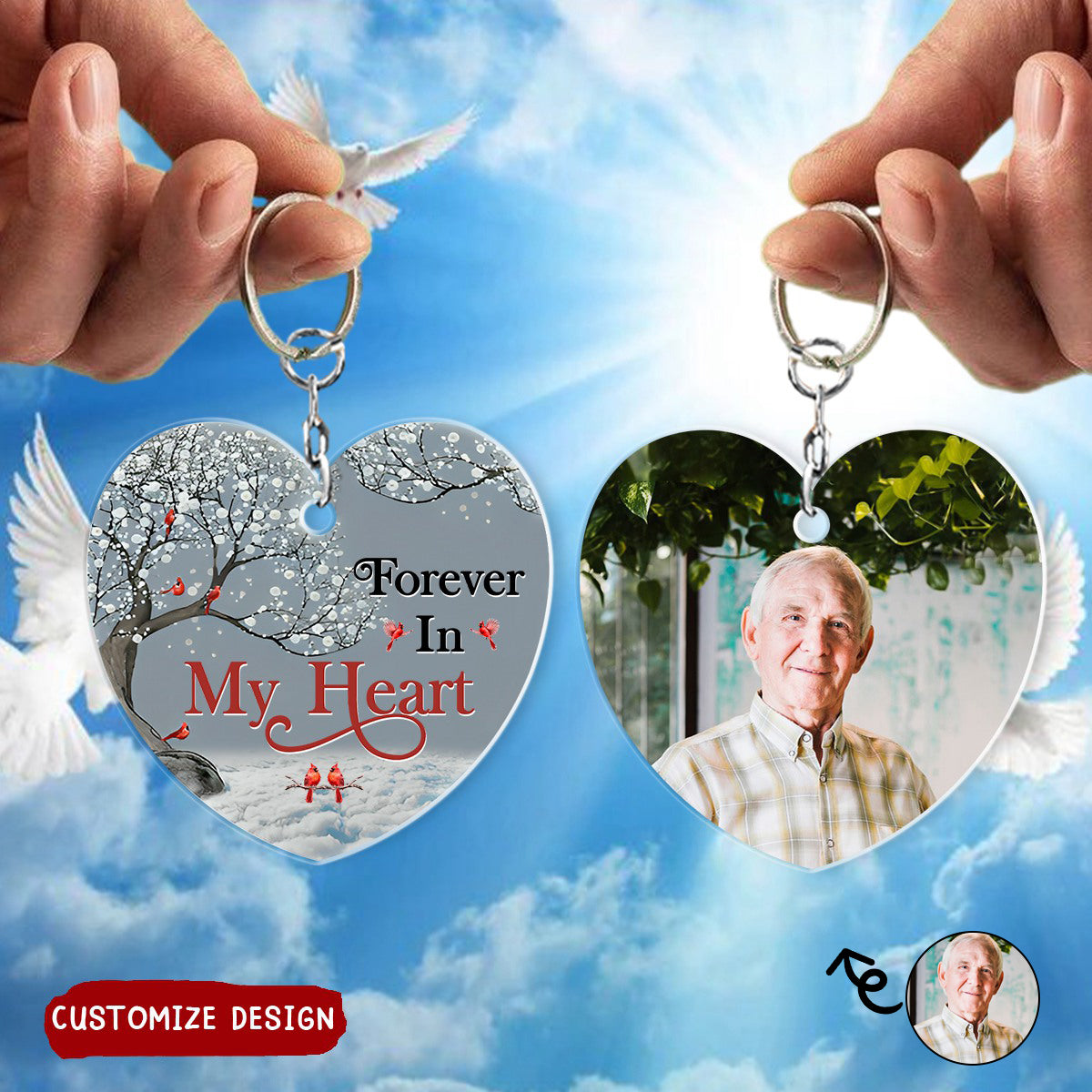 When You Miss Me Hold This Little Heart - Loving, Memorial Gift For Family, Siblings, Friends - Personalized Acrylic Keychain