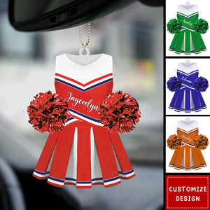 Personalized Cheerleading Pom pom Girl Car Ornaments