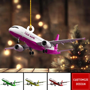 Personalized Airplane Acrylic Christmas Ornament - Gift For Pilot - 2024 New Release