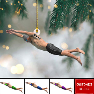 Personalized Swimming Christmas Ornament Gift For Swimmer - 2024 New Release