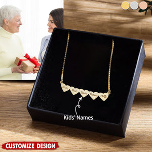 Personalized Name Hearts Necklace-Mother's Day Gift