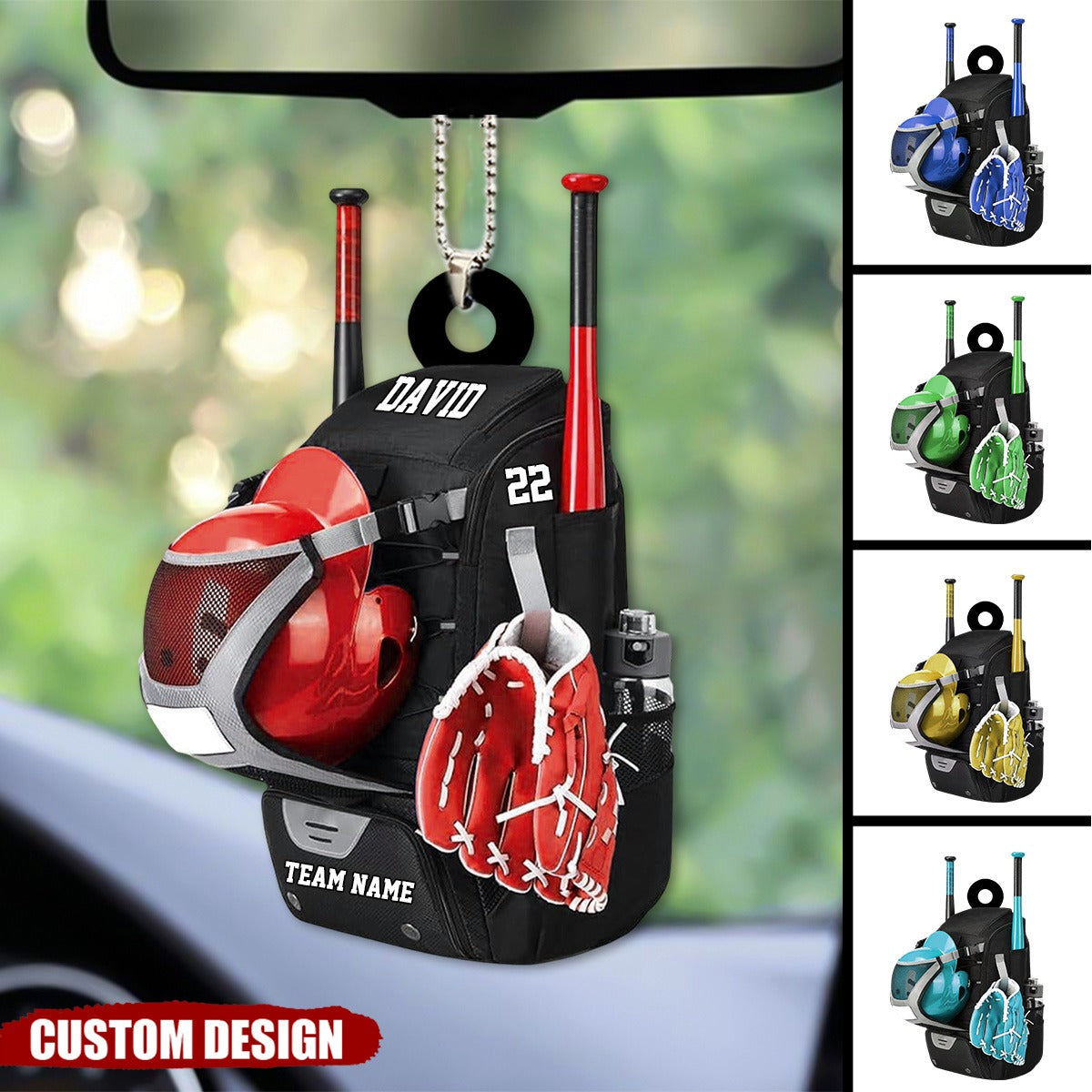 Personalized Baseball Bag Car Ornament-Gift For Baseball Players