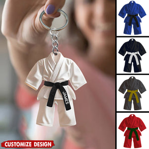 Karate,Jiu-Jitsu Gift - Personalized Black Belt Keychain