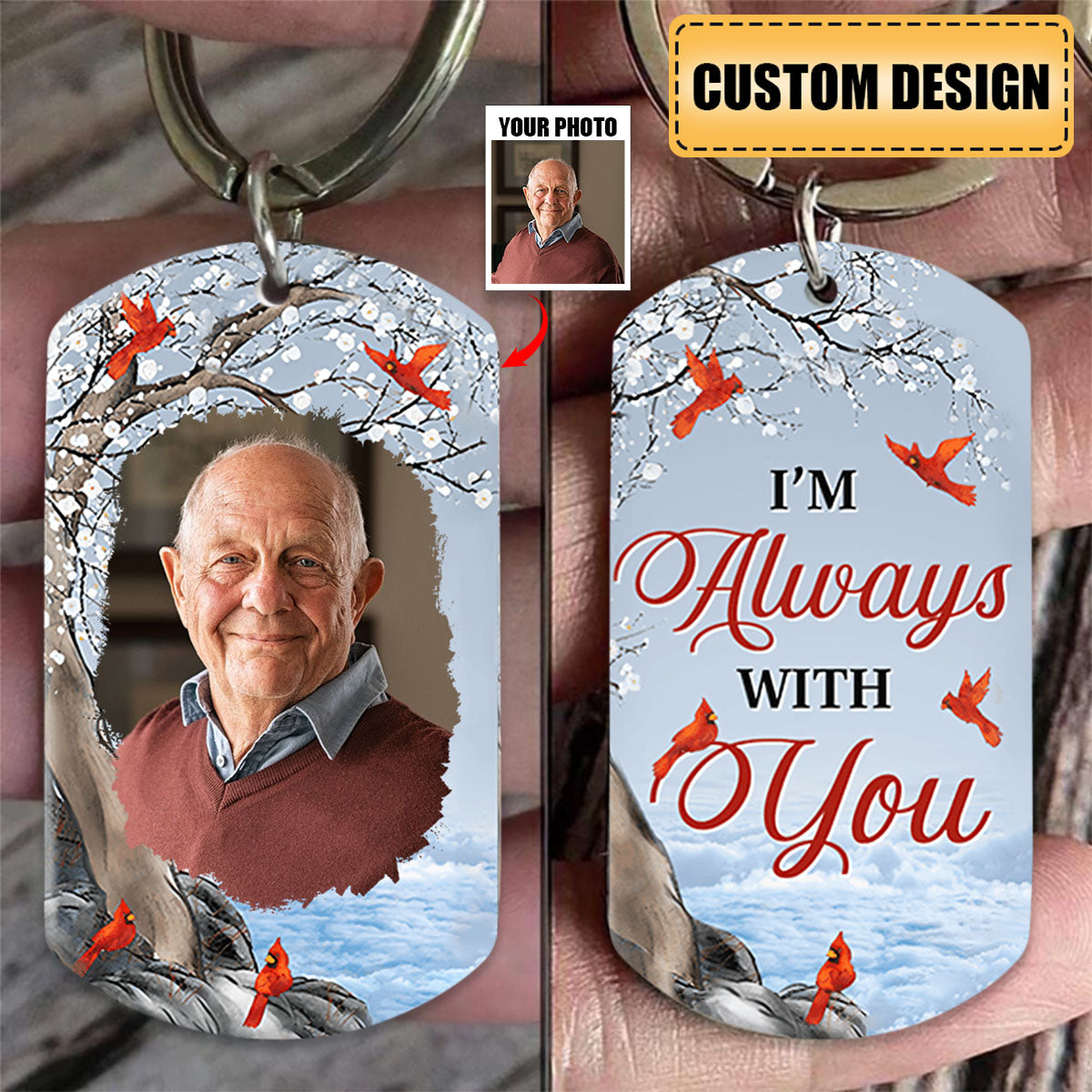 Carry You With Me - Personalized Memorial Stainless Steel Keychain, Sympathy Gift For Family Members