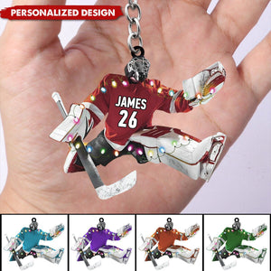 Personalized Hockey Player Keychain-Gift For Hockey Lovers - 2024 New Release