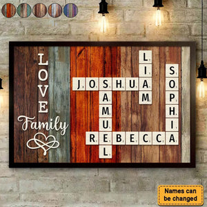 Personalized Family Crossword Art-Created In A Moment-Treasured Forever Poster