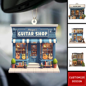 Personalized Guitar Shop Car Ornament-Gift For Guitar Lover