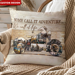 I Call It Life - Motorcycle Photo Collage Personalized Pillow