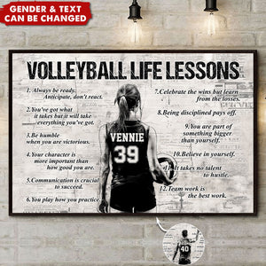 Personalized Volleyball Life Lessons Poster - Gift For Volleyball Lovers