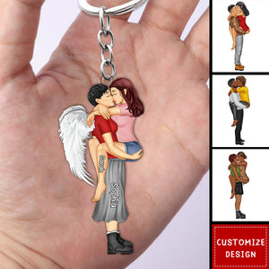 New-Couple Kissing - Gift For Couples - Personalized Acrylic Keychain