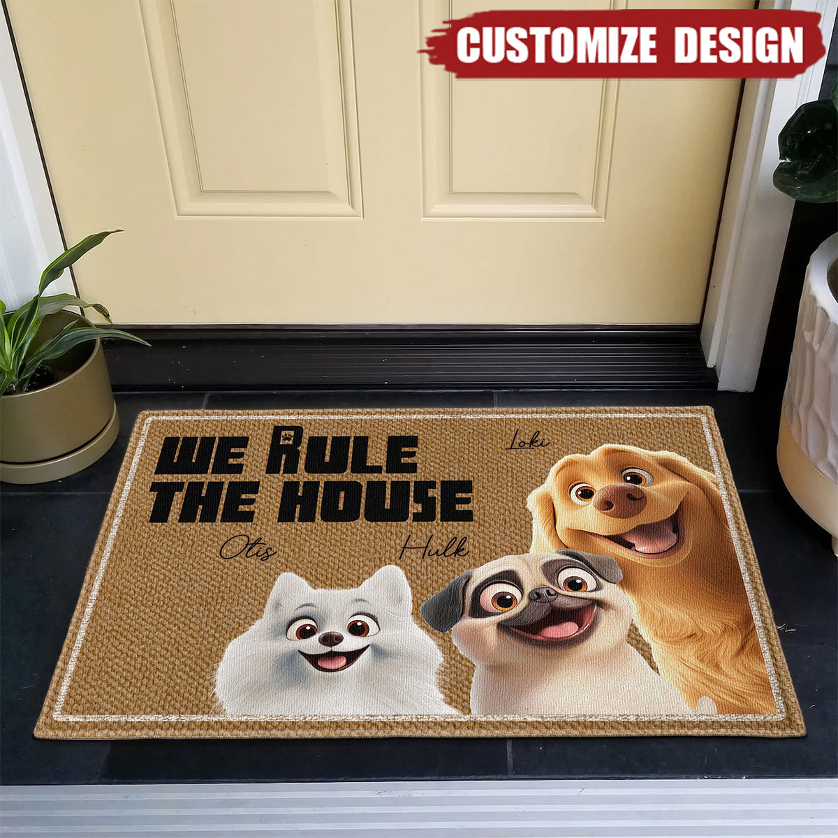 We Rule The House - Personalized Doormat-Gift For Dog Lovers