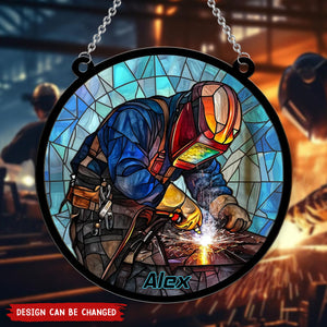 Yes I Know I'm On Fire Let Me Finish-Personalized Welding Suncatcher Ornament, Gift For Welders