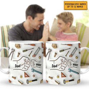 Gift For Dad Grandpa Fist Bump - Personalized 3D Inflated Mug