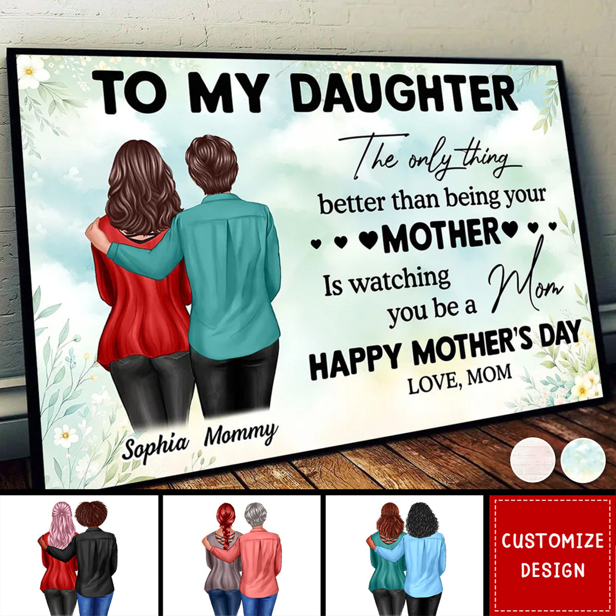 To My Daughter From Mom Happy Mother's Day Personalized Poster-Gift For Mother's Day