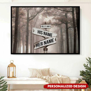 Street Sign Wall Art-Personalized Poster-Gift For Couple