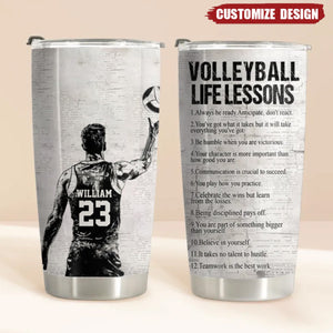 Personalized Volleyball Life Lessons Tumbler - Gift For Volleyball Lovers