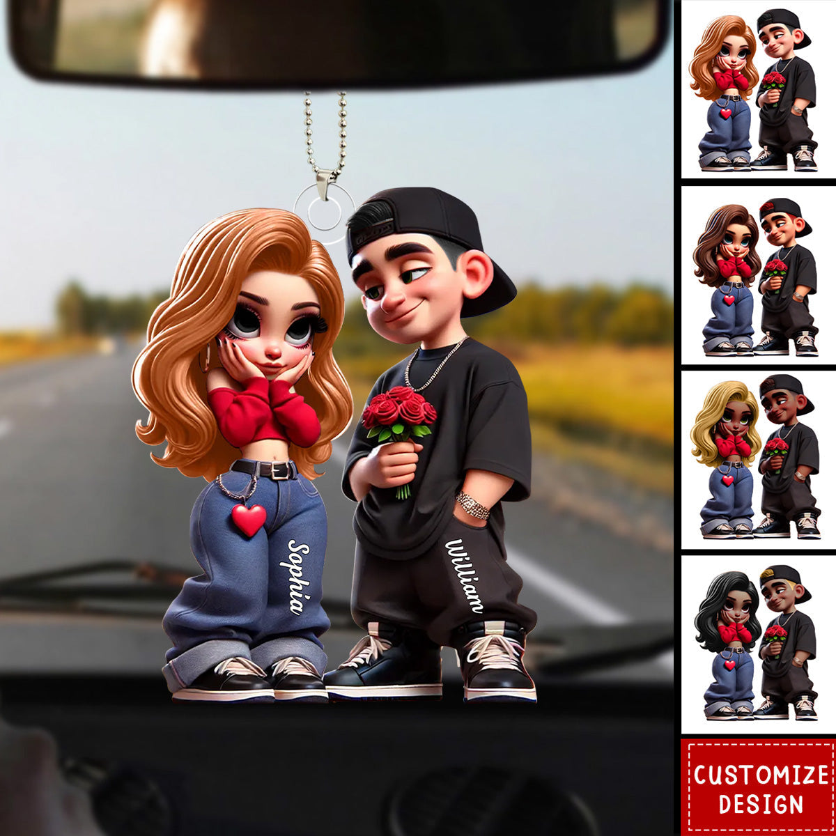 Y2K Couple-Personalized Car Ornament-Gift For Couple