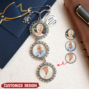 Personalized Antique Graduation Cap Memorial Tassel Brooch Pin with 1-6 Photo Charms Grad Ceremony Sympathy Gift for Class of 2025 Graduates